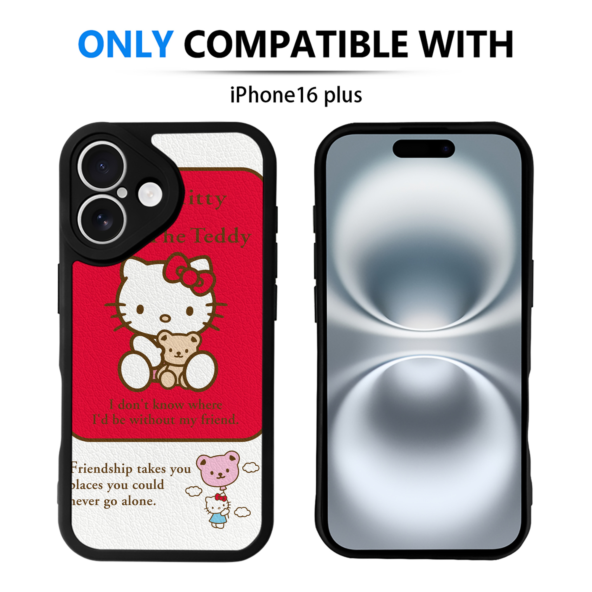 （画像用） Hello Kitty ハローキティ 【iPhone 16シリーズ対応】シリコンスマホケース（レザー調） 材質：シリコン